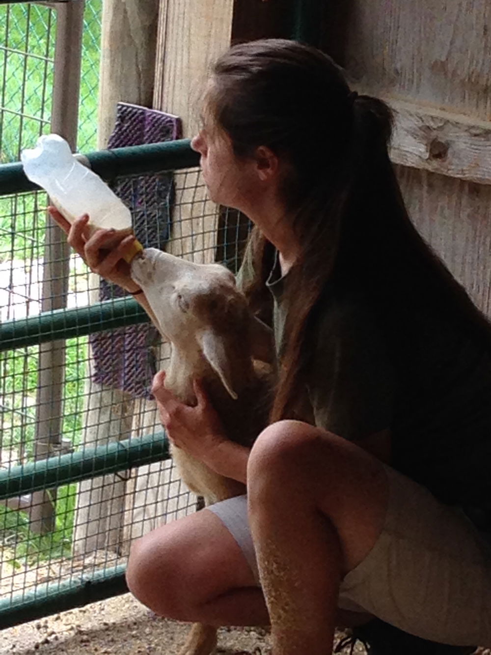 Leanne bottle feeding Alvin