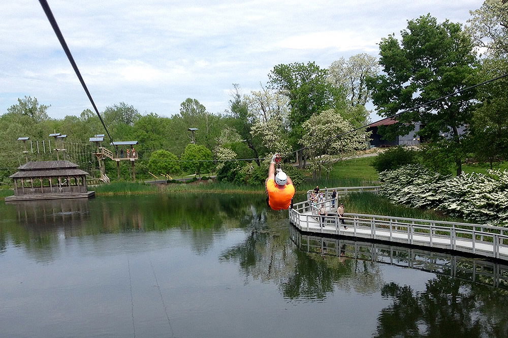 Zipping over the Lake at the Creation Museum