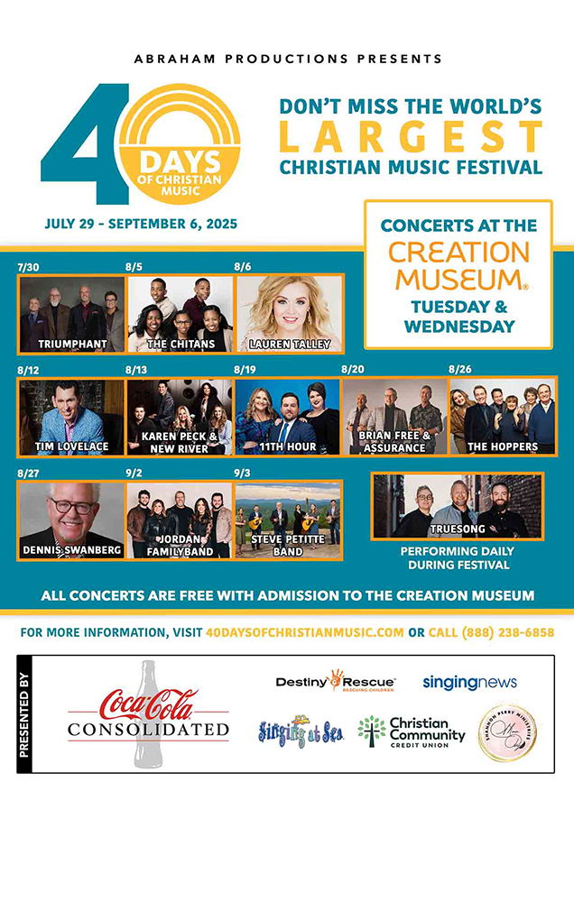 40 Days of Christian Music Creatino Museum Lineup
