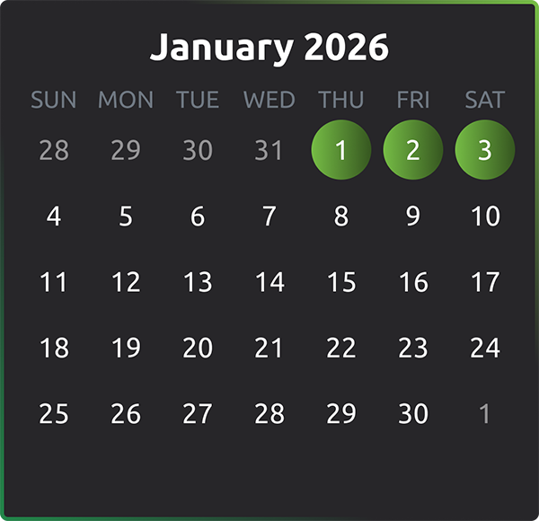 January Christmas Time calendar