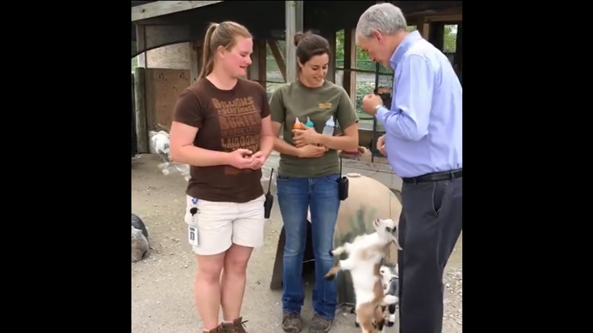 Ken Ham and Staff with Pygmy Goats