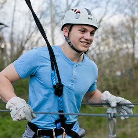 guest going on zip line