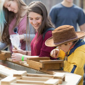 Kids mining for minerals